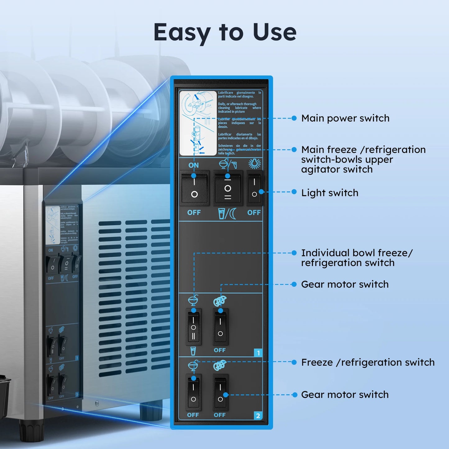 30L Commercial Slushy Machine Frozen Beverage Maker 5-45 Minute Cycle 8 Gal Capacity 110V