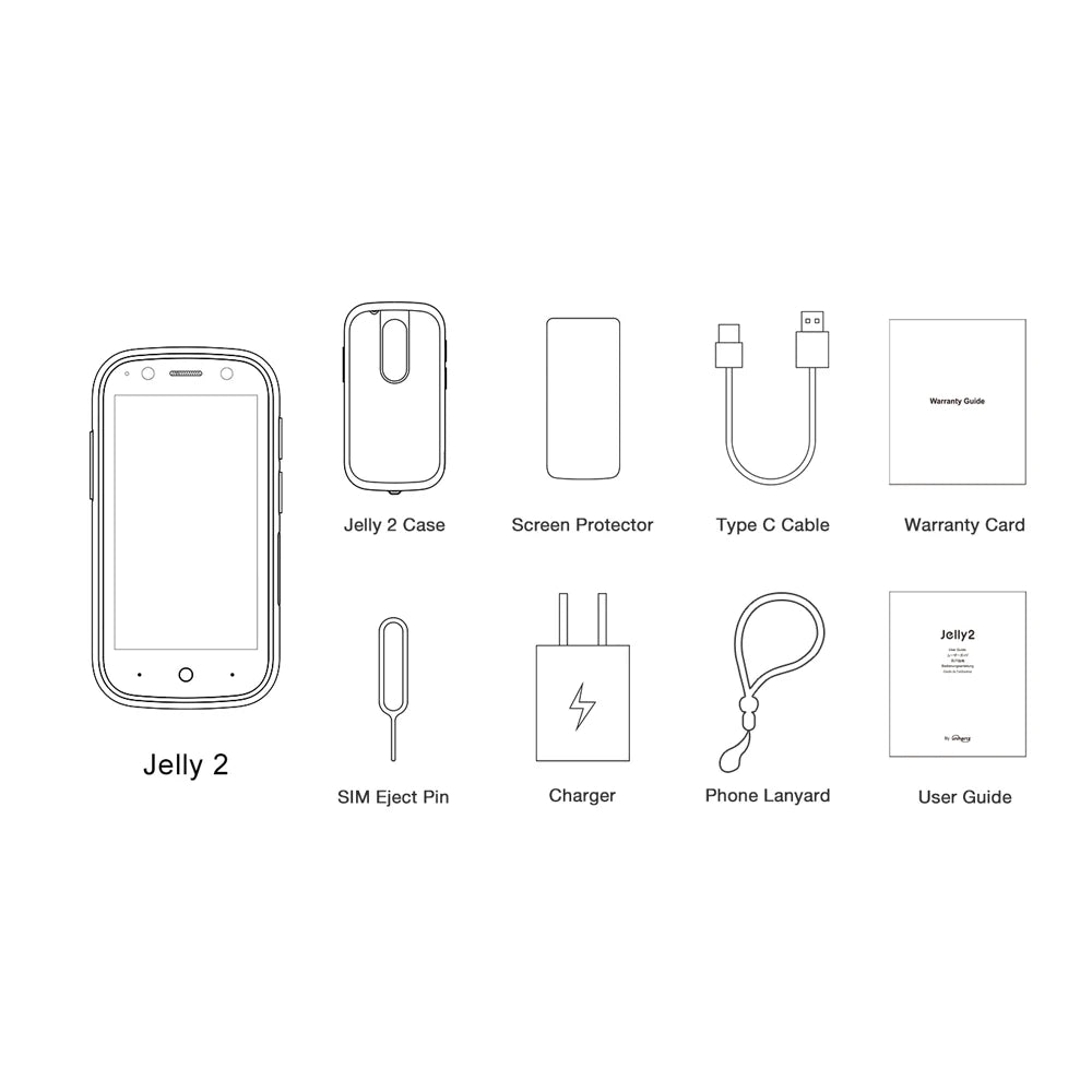 Unihertz Jelly 2 World's Smallest Android 11 4G Smartphone 6GB+128GB 2000mAh Fingerprint OTG NFC Card Size Super Mini Tiny Phone