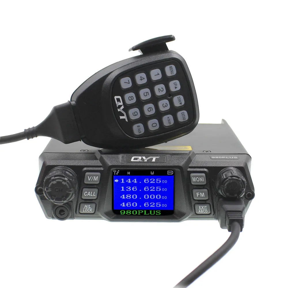 QYT KT-980Plus High Power 50W Dual Band 136-174&400-470MHz 200CH Dual Band Quad Standby Car Mobile Two Way Radio 980plus