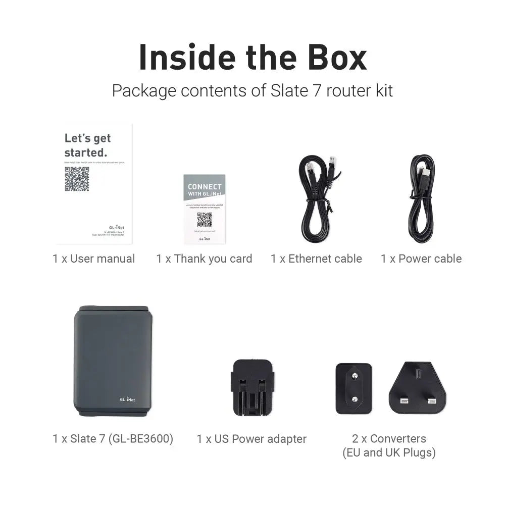 GL.iNet GL-BE3600( Slate 7) Dual-band Wi-Fi 7 Travel Router