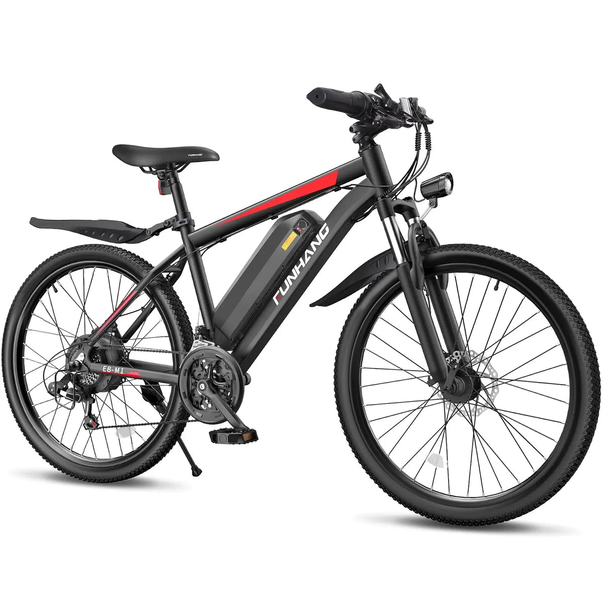 Electric Bike 1000W Peak 50Miles 26" 48V Removable Battery Fenders 7 Speed Front Suspension UL, Customized