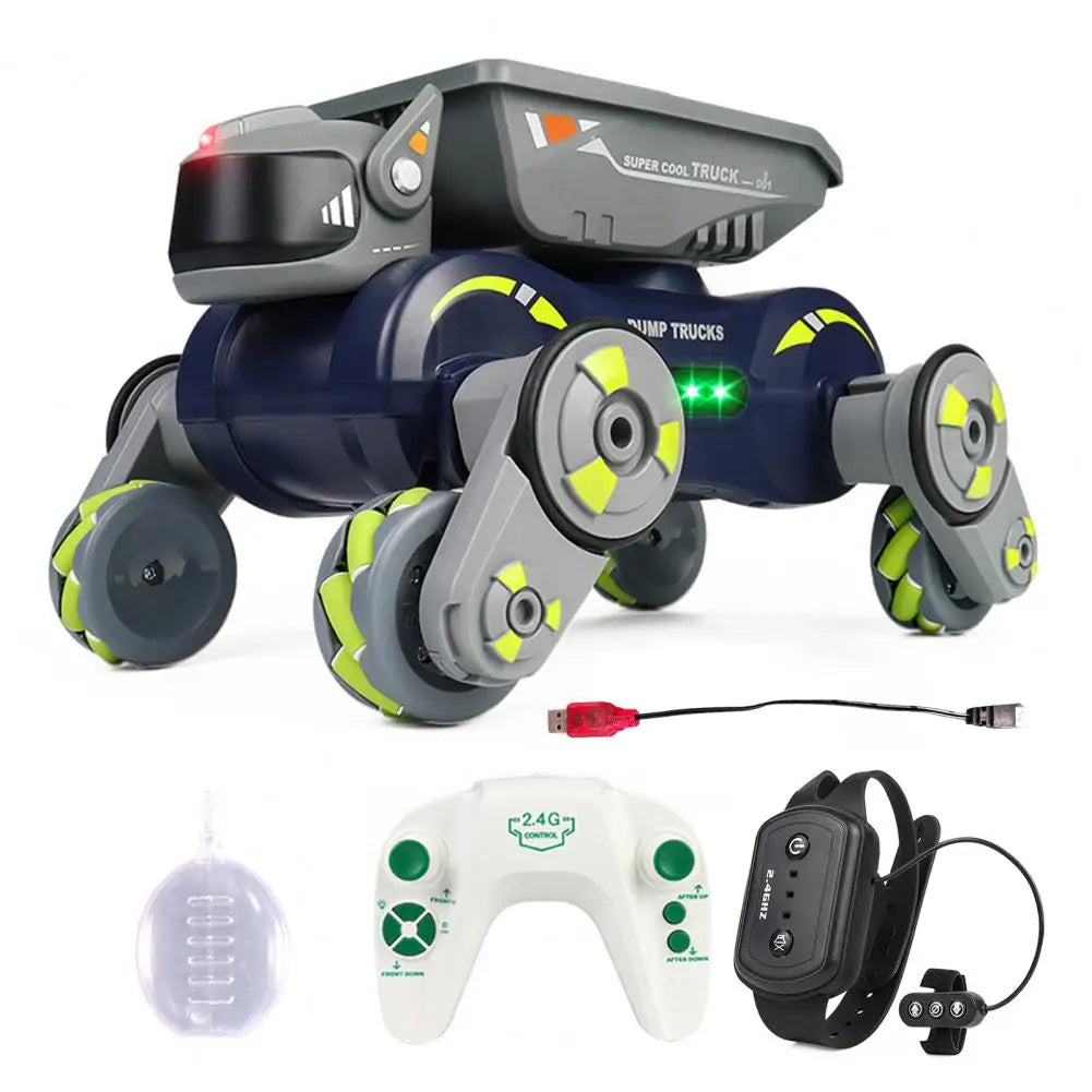 360-degree Rotation Rc Car Electric Rc Stunt Car with Light Music Gesture Sensing Robot Dog Toy 2.4ghz Remote for Toddlers