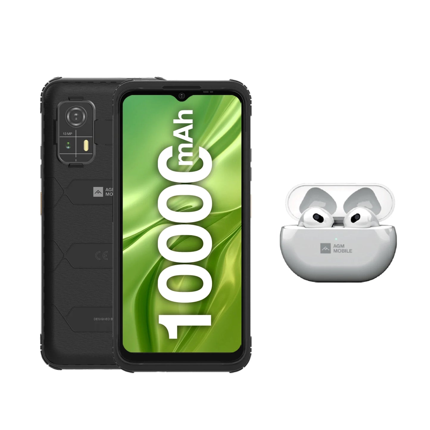 AGM H MAX Rugged Smartphone 10000mAh Battery 4+128GB HD+ Display 3 Card Slot NFC OTG Reverse Charge Waterproof