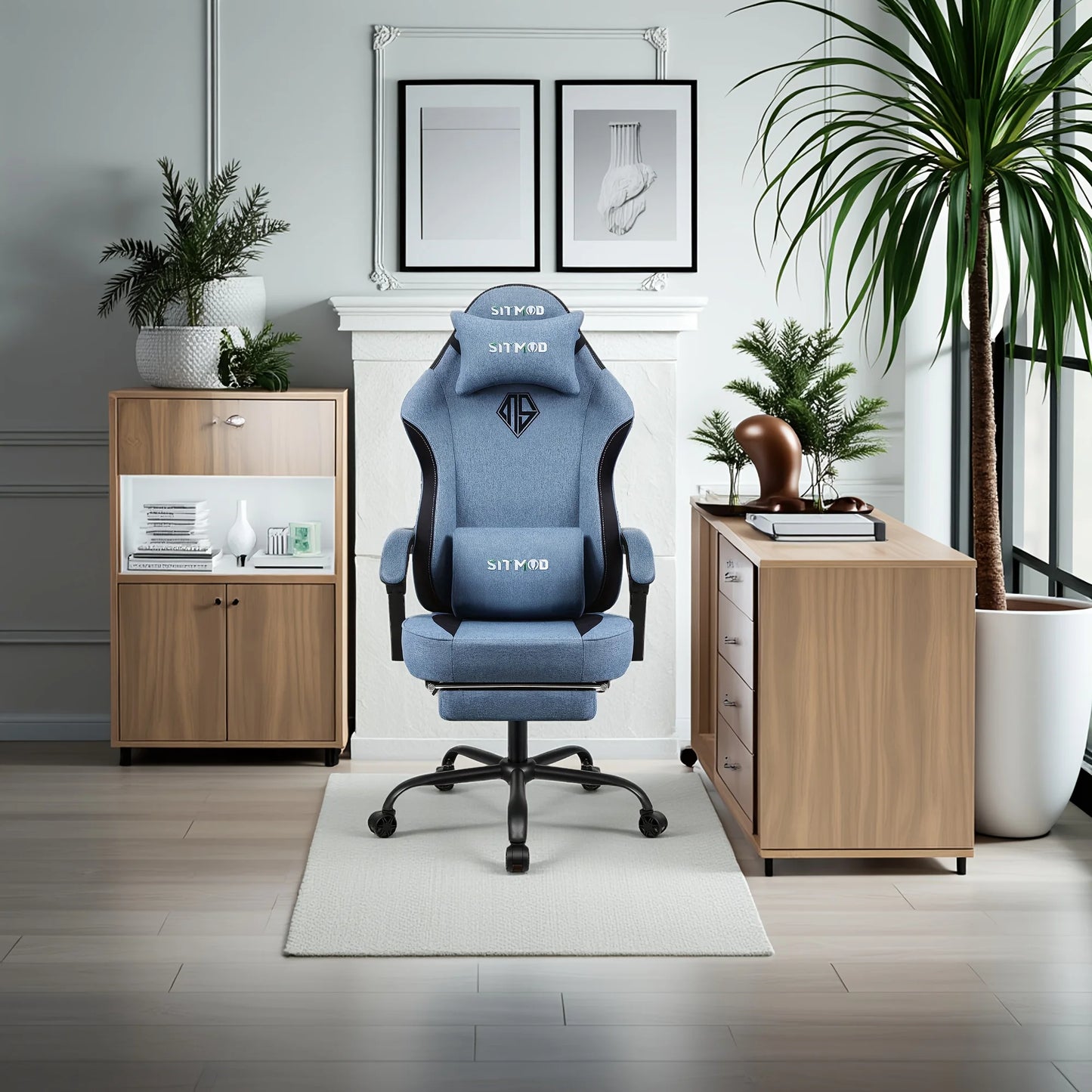 Height Adjustable 360°-Swivel Gaming Chair - Computer Chair With Footrest And Lumbar Support, Headrest For Office Or Gaming