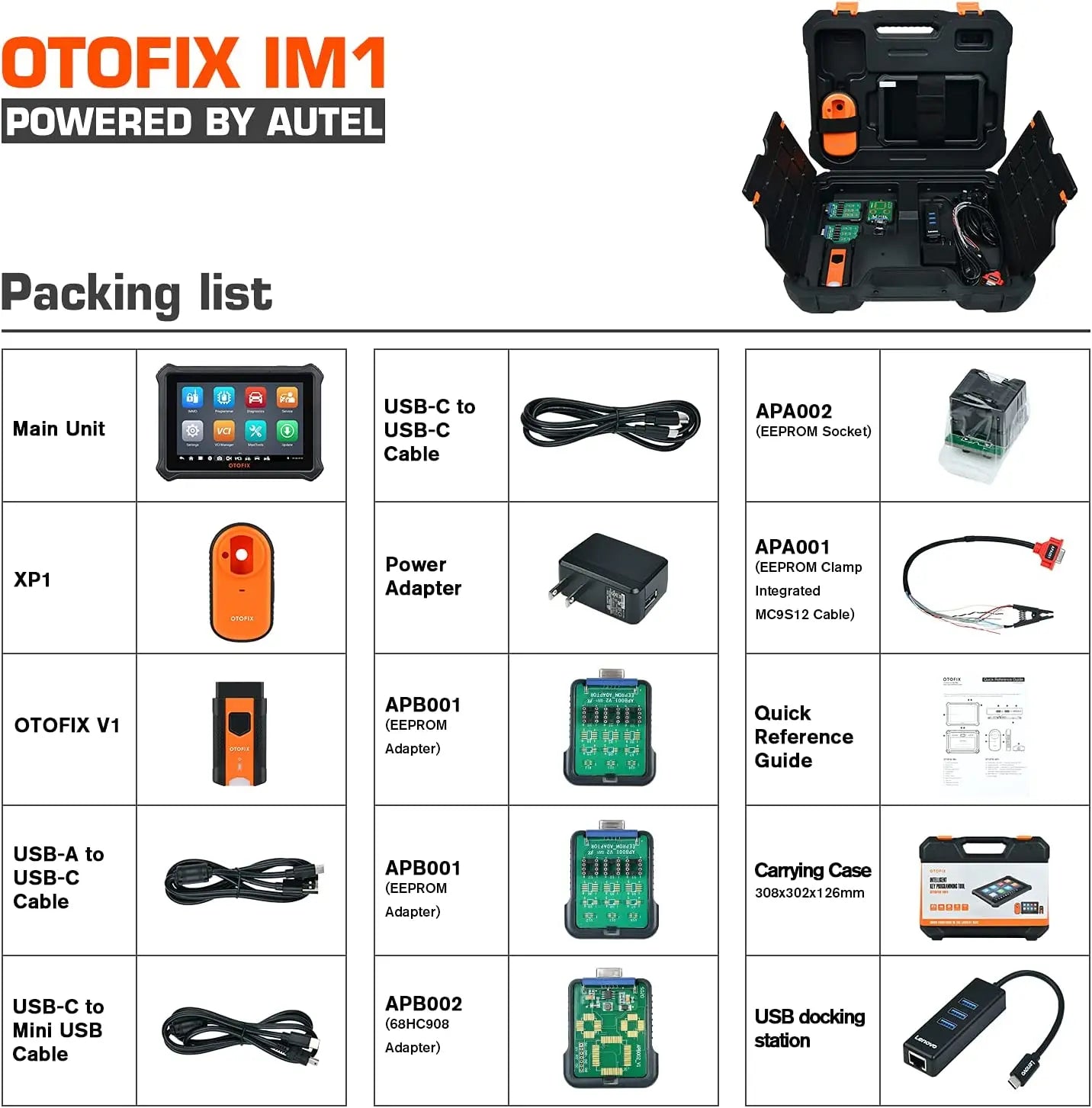 OTOFIX IM1 XP1 Por Automotive Key FOB Programming Tool Immobilizer Programmer Diagnostic Tool Full System Scanner 2 Year Update
