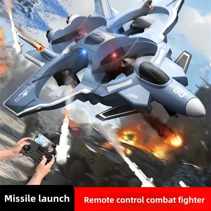 American New Type RemoteControlCombat Plane With Missile Launching, Camera Equipped, Quadcopter FighterDrone Model Toy, Outdoor