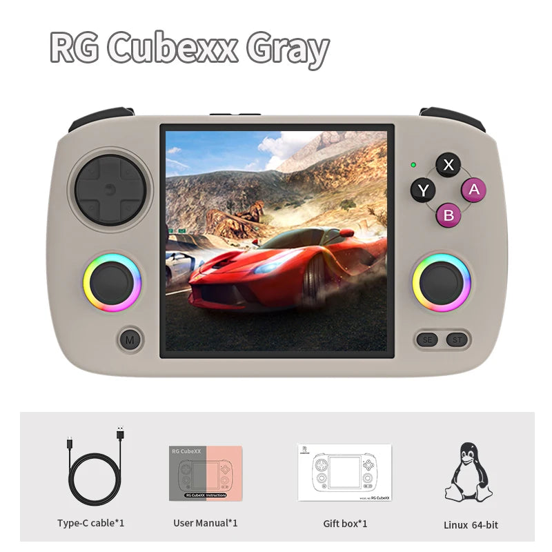 ANBERNIC RG Cubexx Handheld Game Console 3.95" IPS Screen 64 Bit Linux System H700 Retro Video Gaming Supports 5G WiFi Bluetooth