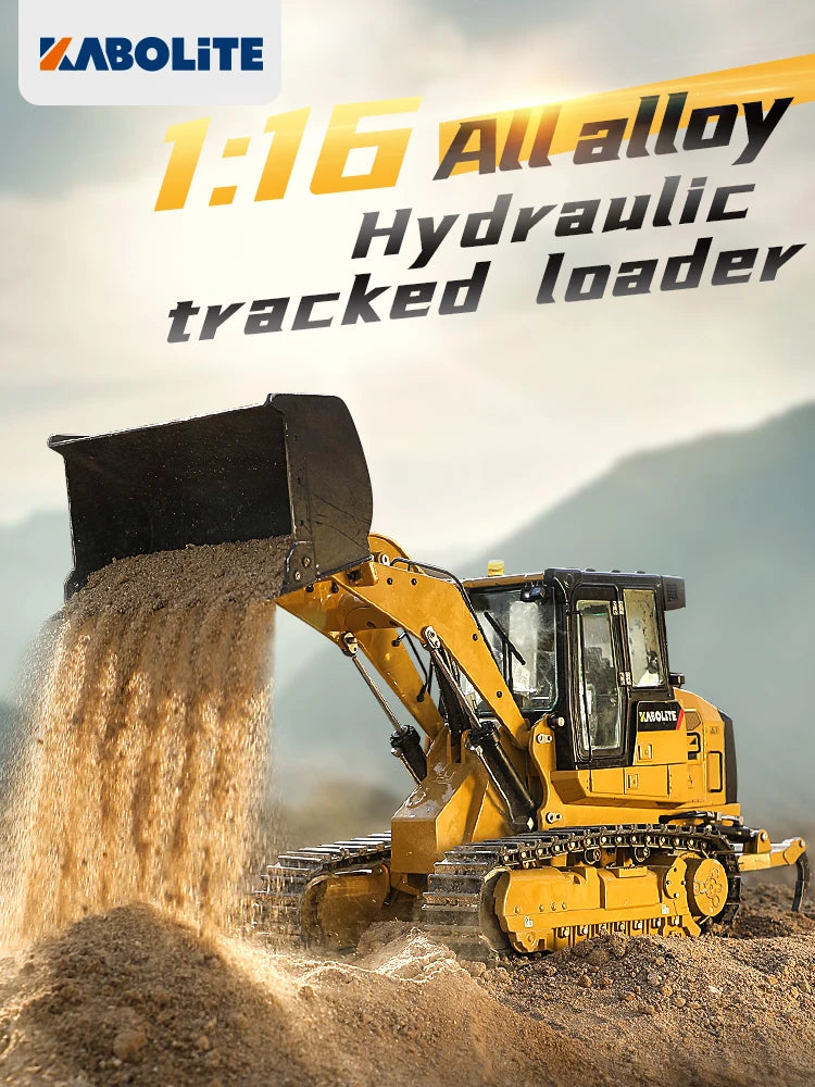 1/16 Kabolite Hydraulic RC Loader K963-100 ST8 Radio 7500 mah Remote Control Construction Vehicle for Kids Adults Toy Fans