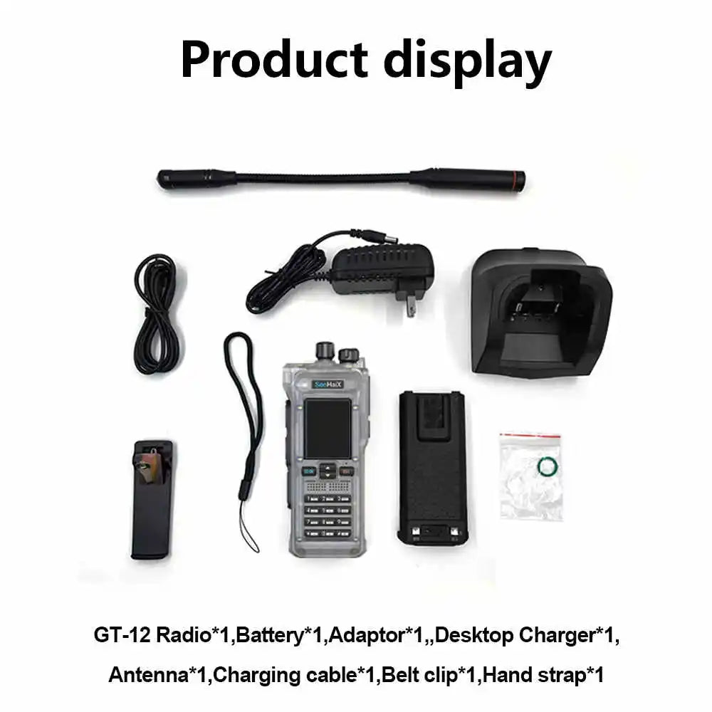 SenHaix GT-12 with Bluetooth Programming Function Walkie Talkie 10W DTMF FM AM UHF VHF Multi Band Ham Radios GT12