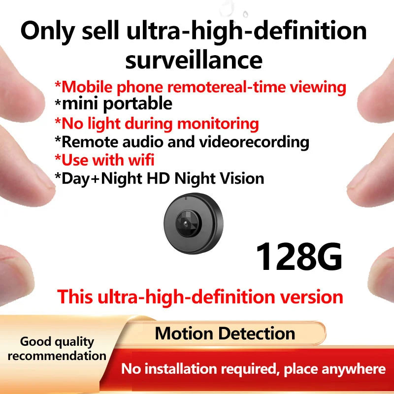 Q Brand Ultra-High Definition Small Camera Wireless Monitor Home Wifi Remote Mobile Phone 360-Degree Panoramic Mini Photography Indoor Home Connected Plug-In-Free Cat Eye Non-Micro Non-Invisible Non-Hidden