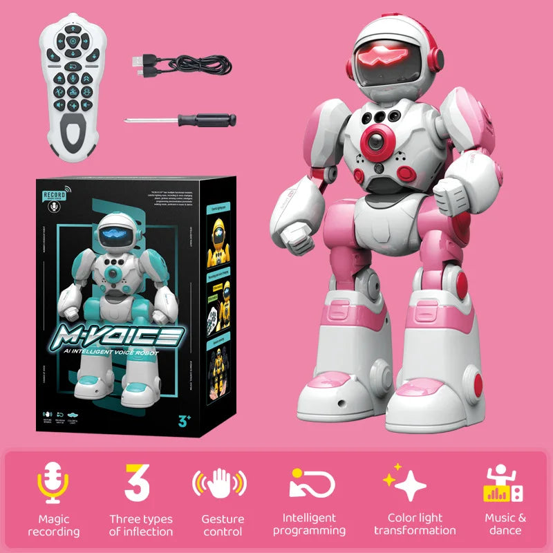 RC Robot Remote Control Toy Robot Intelligent Voice Dance Command Touch Robot Light Music Children Electric Toy Birthday Gifts