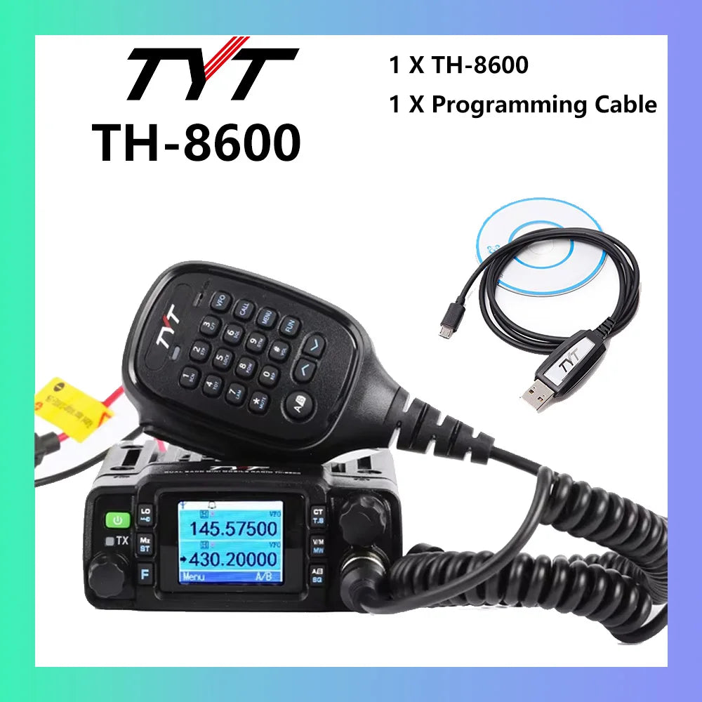 TYT TH-8600 25W Mini Car Radio IP67 Waterproof Dual Band VHF/UHF Moblie Radio Long Range 200 Channel Mobile Radio Ham Car Radio
