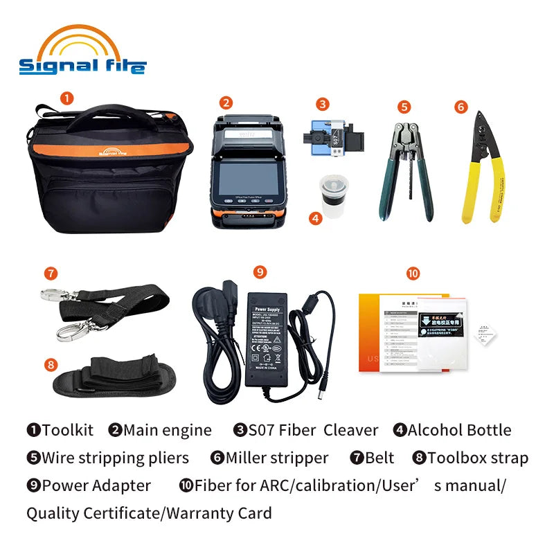 Signalfire AI-9 6 Motors Optical Fiber 6 Motors Fusion Splicer Faster Fibra Optica Tool Fiber Optic Tools Welder Free Shipping