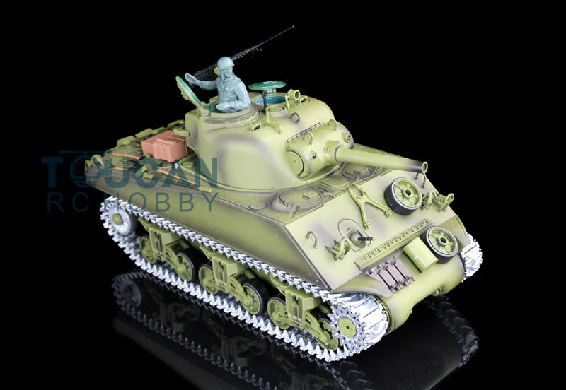 US Stock 1/16 2.4G HENG LONG 7.0 Upgraded M4A3 Sherman RTR Remote Control Tank 3898 Metal Tracks Model TH17671-SMT5