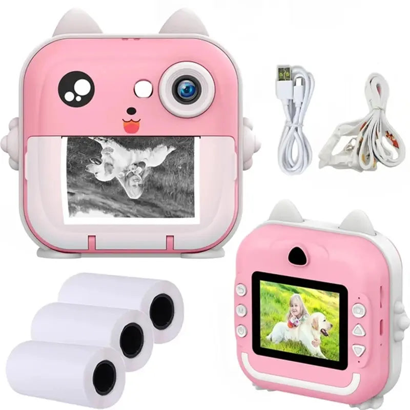 Children Kids Camera Instant Print Mini Digital Video Camera for Kids 1080P HD Screen Outdoor Toy Print Thermal Paper