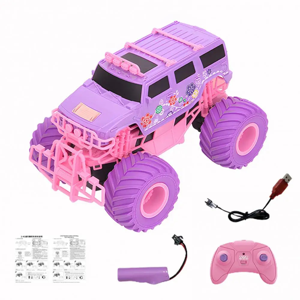 2.4GHz Remote Control Car Toy Big Wheels Rubber Tires Electric RC Crawler All Vehicle Off Road Truck Toddlers Boys Girls