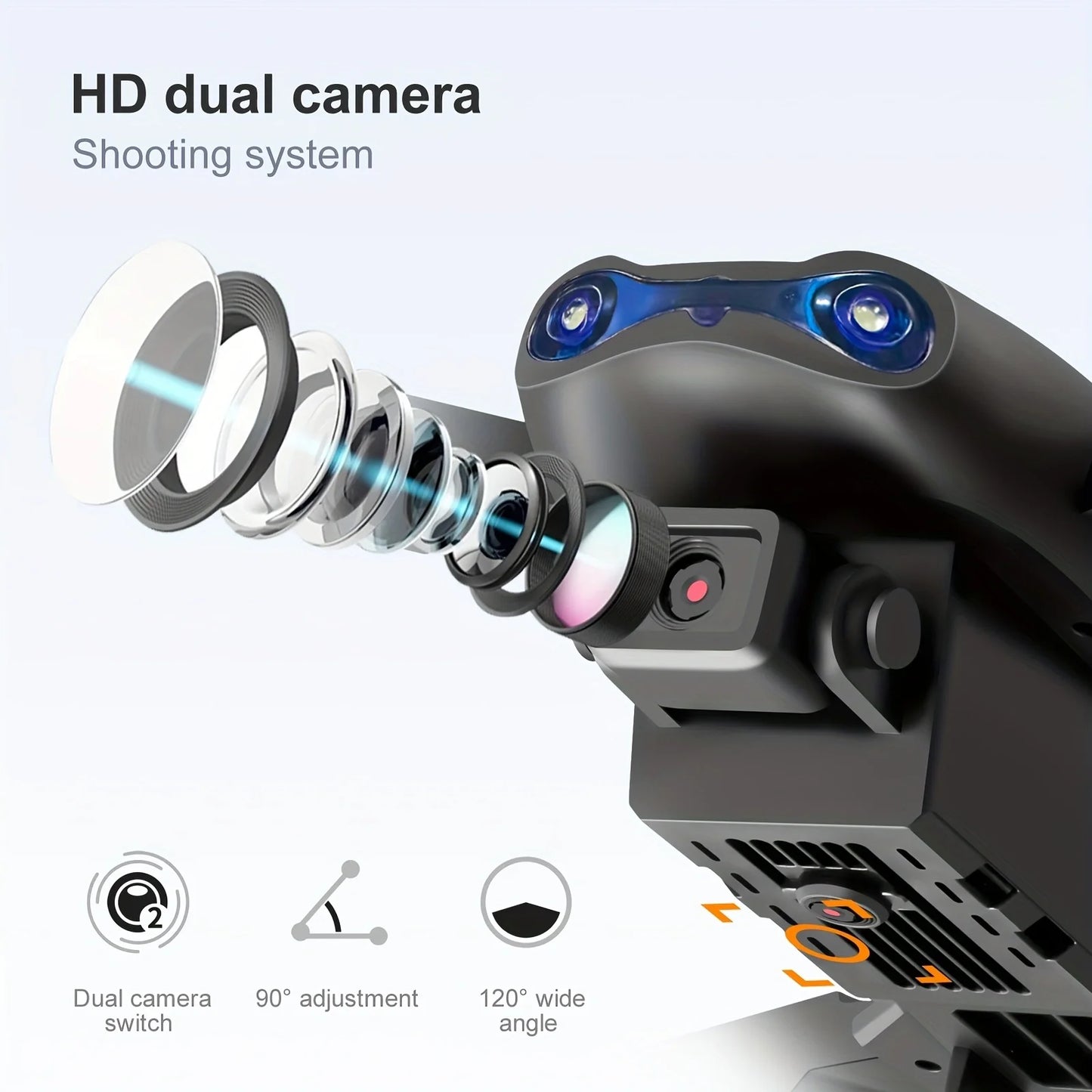 Professional RC Drone, WIFI Dual Camera RC Quadcopter Altitude Hold RC Toys, RC Beginner Men Women Gift Birthday Gift Openin