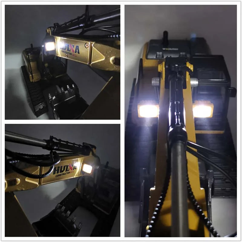 US Stock HUINA 1/14 RTR 23CH Metal RC Excavator 580 Remote Control Truck Car Light Sound Battery Outdoor Toys Boys Gift TH18060