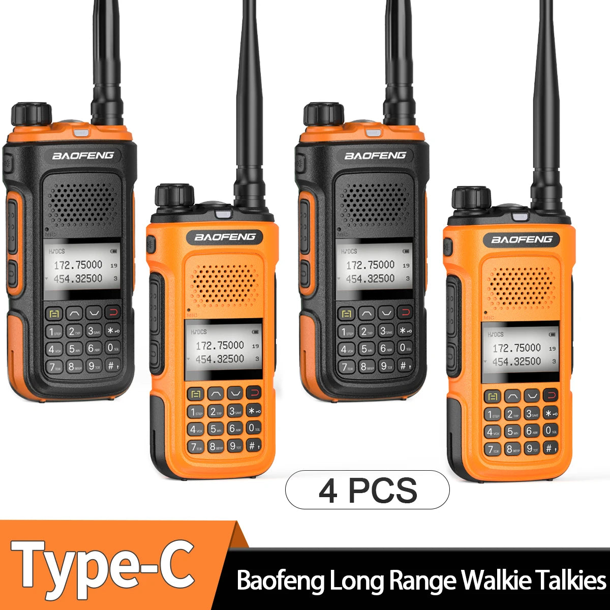 2/4/6PCS Baofeng Walkie Talkie Long Range Two Way Radio Type-C 999CH For UV-5R BF-888S Self-driving Travelling Hunting Camping