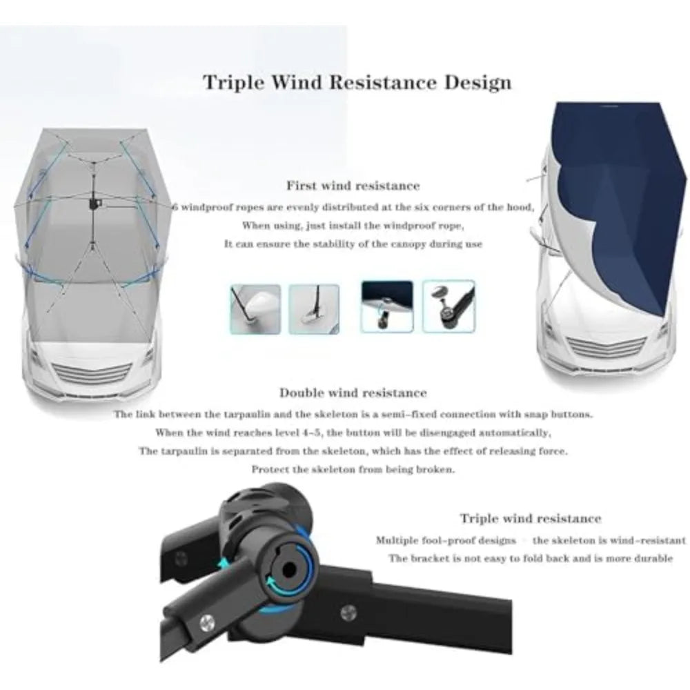 Fully Automatic Carport, Movable Tent Canopy for Outdoor Protection, Remote Control Automobile Cover, Portable Car Umbrella