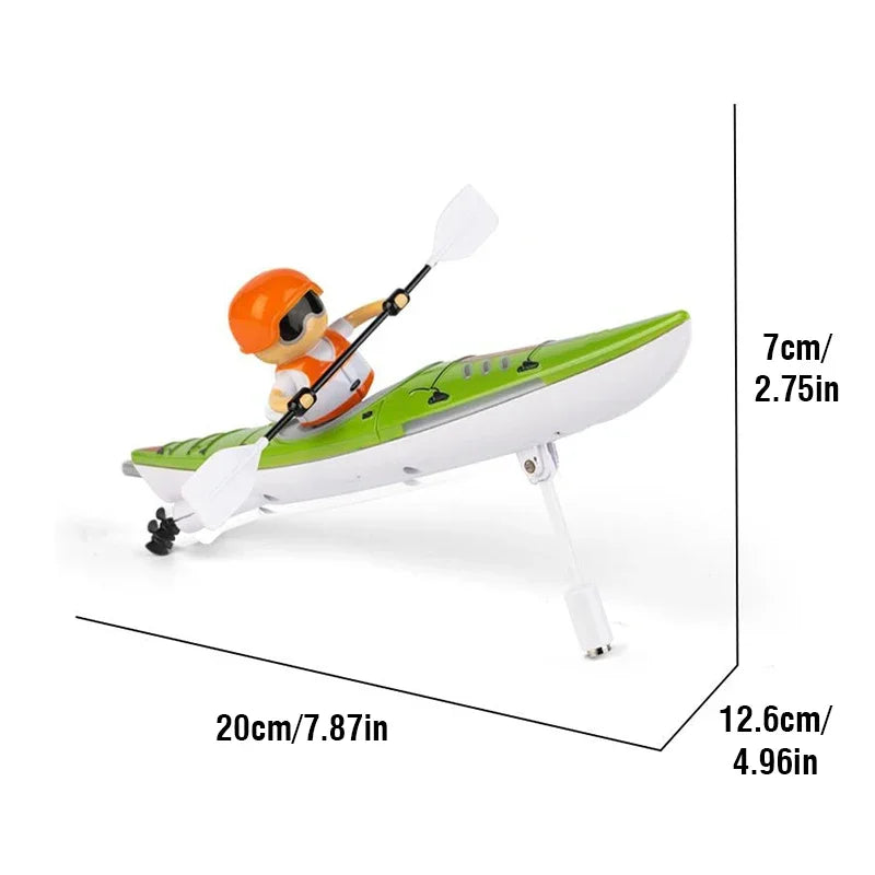 Rc Boat Remote Control Paddling Kayak with Light Kids Toys Racing Radio-Control Ship Children Gift Electric Model Water Toys