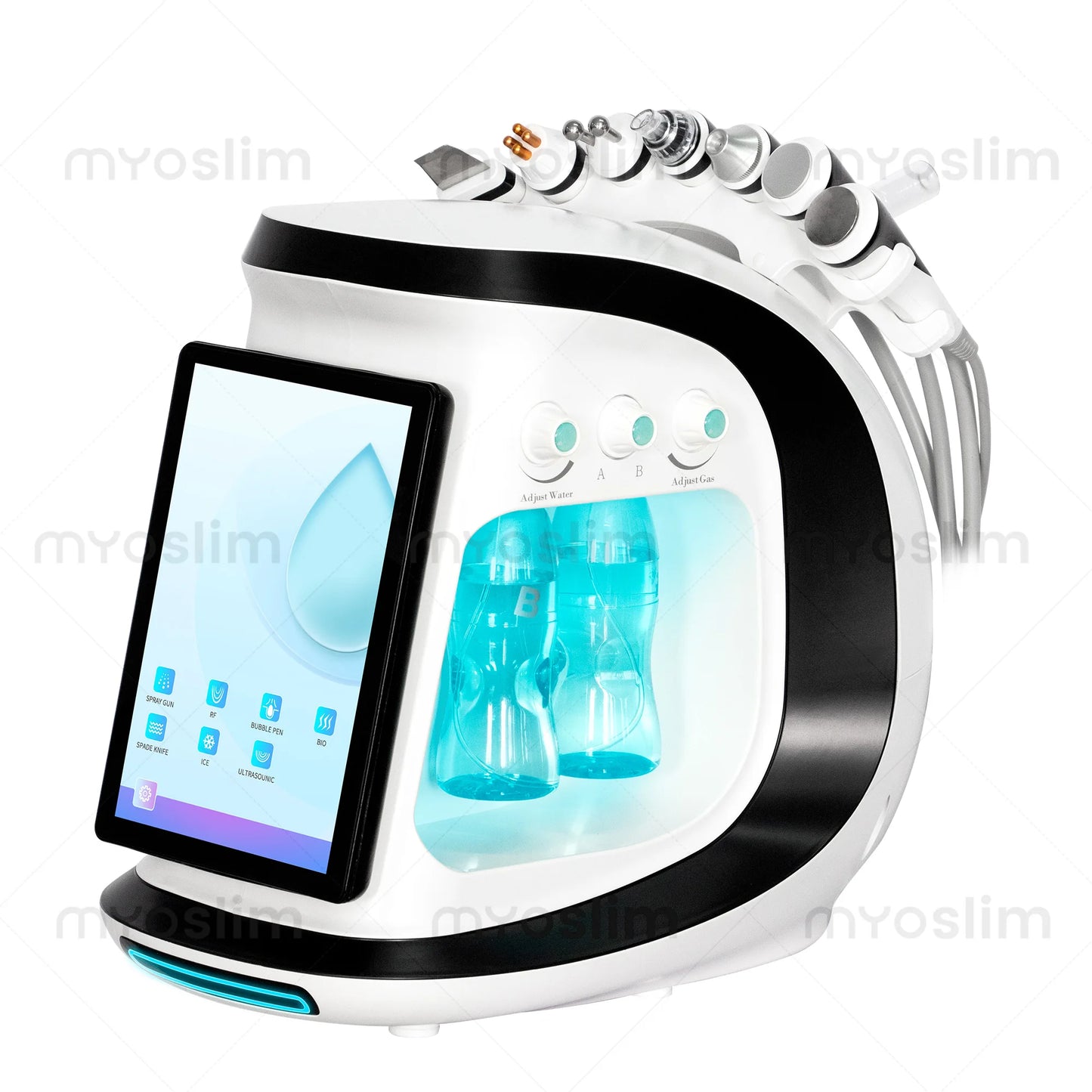 Professional Intelligent Ice Blue Facial Skin Analysis Ultrasonic Rejuvenation And Grinding High Pressure Oxygen Facial Machinea