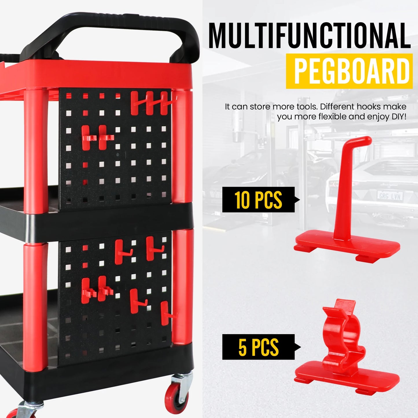 360°Premium Heavy Duty Detailing Cart Car Detailing Cart Detail Cart For Auto Detailing Car Wash Organizer With Storage