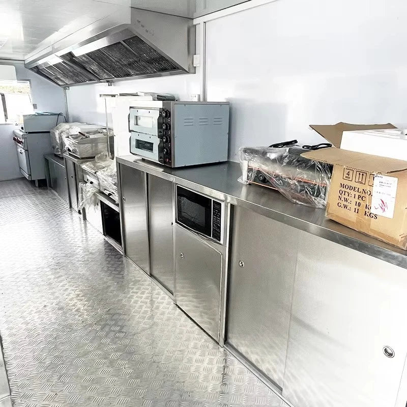 Luxury Mobile Food Truck Trailer With Toilet Multifunctional Street Food Car Ice Cream Catering Trailer