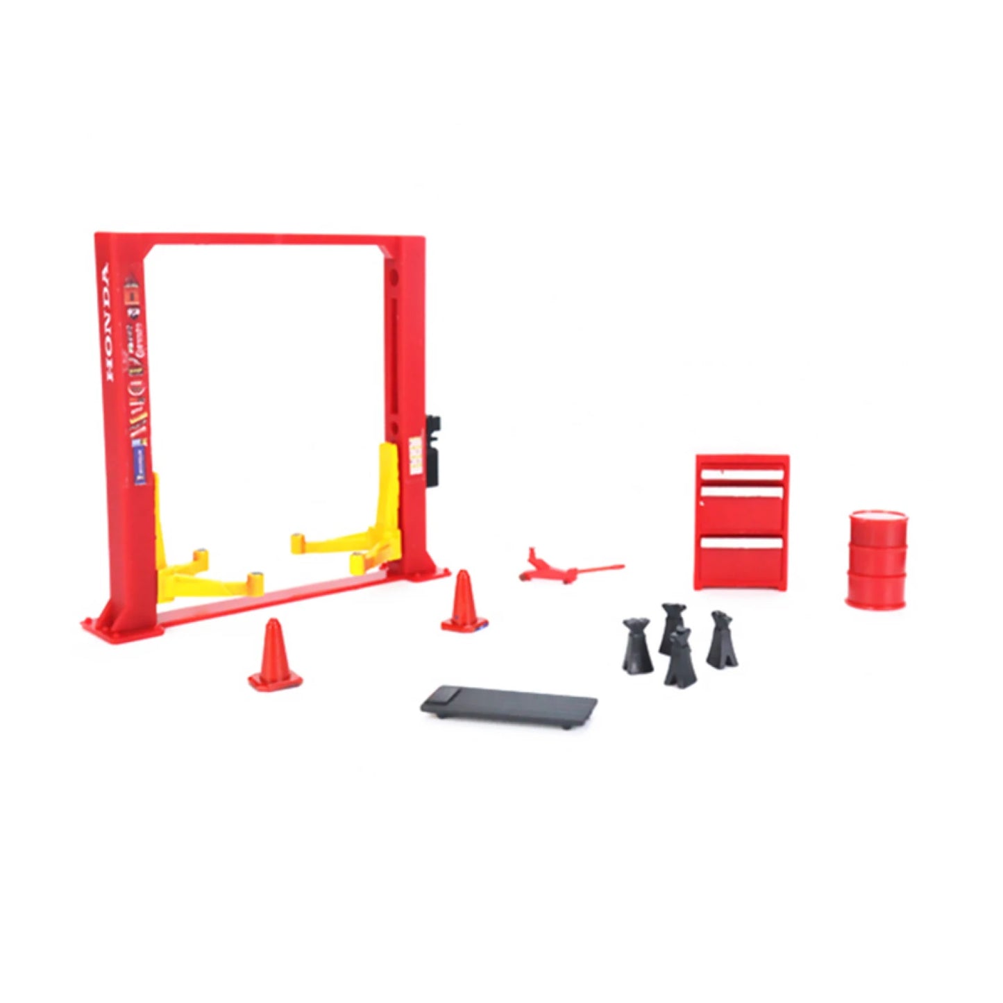 12Pcs/Set 1/64 Garage Maintenance Tools Set ABS Model Car Display Diorama Repair Tool Sets Model 1/64 Scene with Garage Lift Kit