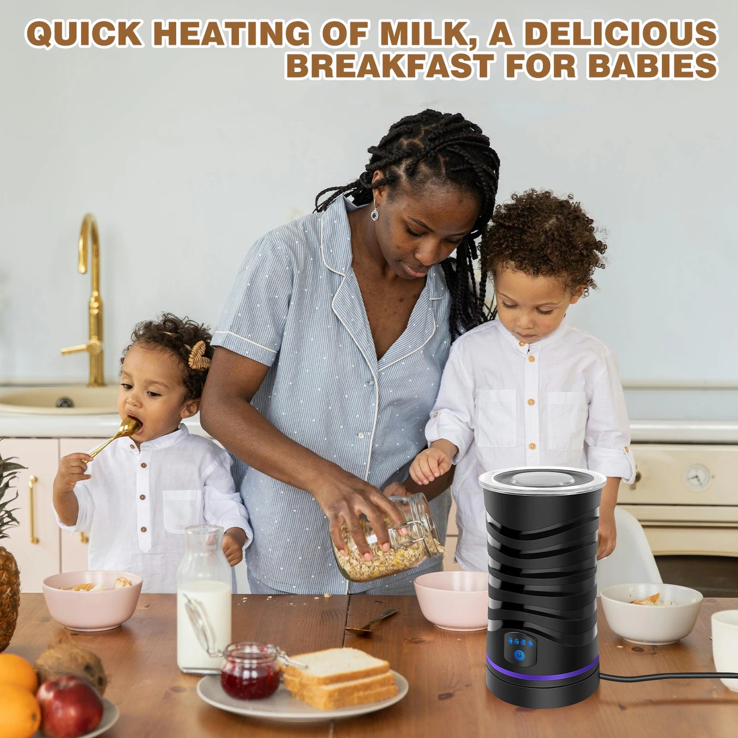 4 in 1 Electric Milk Frother Milk Foam Machine For Coffee Cappuccino Latte Hot and Cold Foam Maker Automatic Milk Frother Foamer