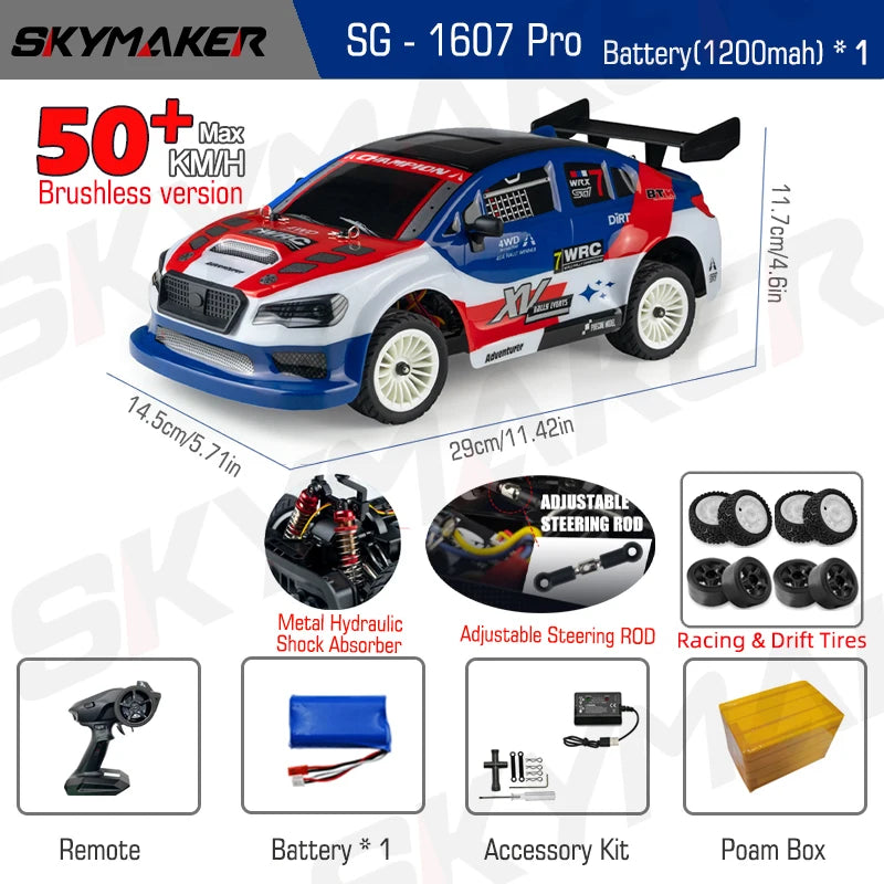 SG1607 SG1605 SG1606 UD1607 UD1608 Pro 1/16 RC Car High Speed 2.4G Brushless 4WD Drift Remote Control Racing Car toys For Boys
