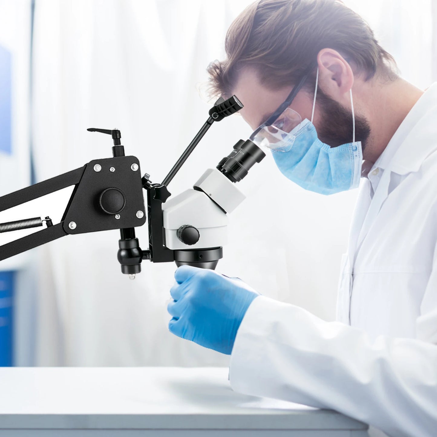 SucceBuy Micro Inlaid Mirror Multi-directional Micro-setting Microscope Jewelry Tools 0.7X-4.5X Super Clear Microscope Magnifier