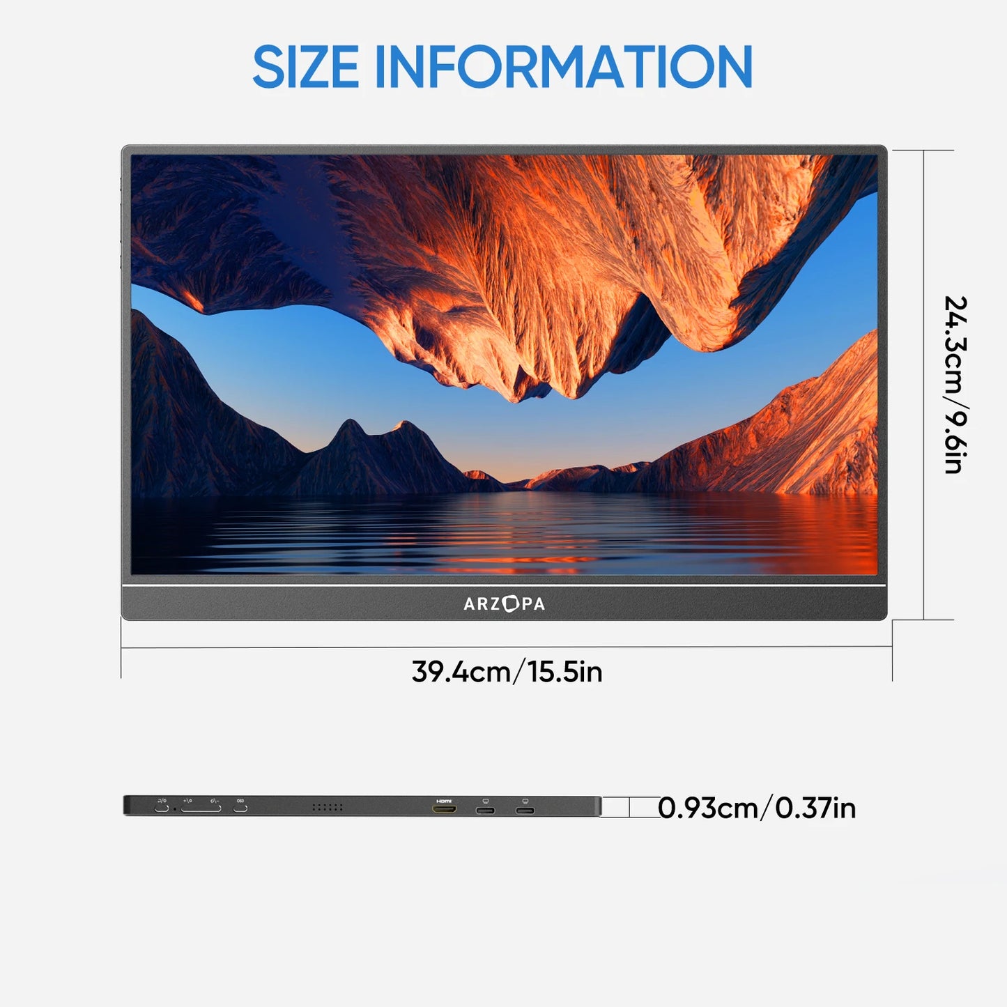 ARZOPA 17.3 FHD Portable Monitor 1080P External Display IPS Screen with USB C mini-HDMI Port for Laptop Mac PC Xbox PS Switch