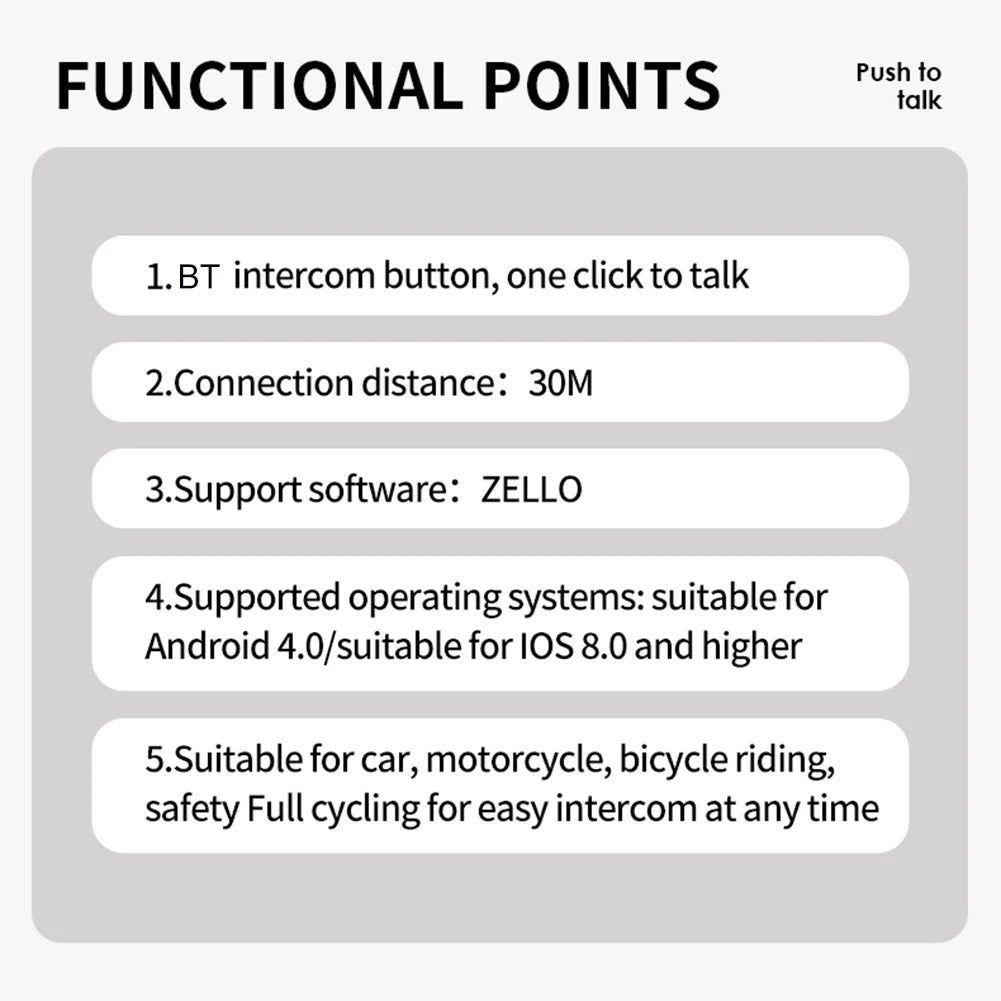 BT Wireless PTT Switch for ZELLO Microphone Speaker Wireless PTT Button for Android iOS Phone Car Motorcycle Voice Call