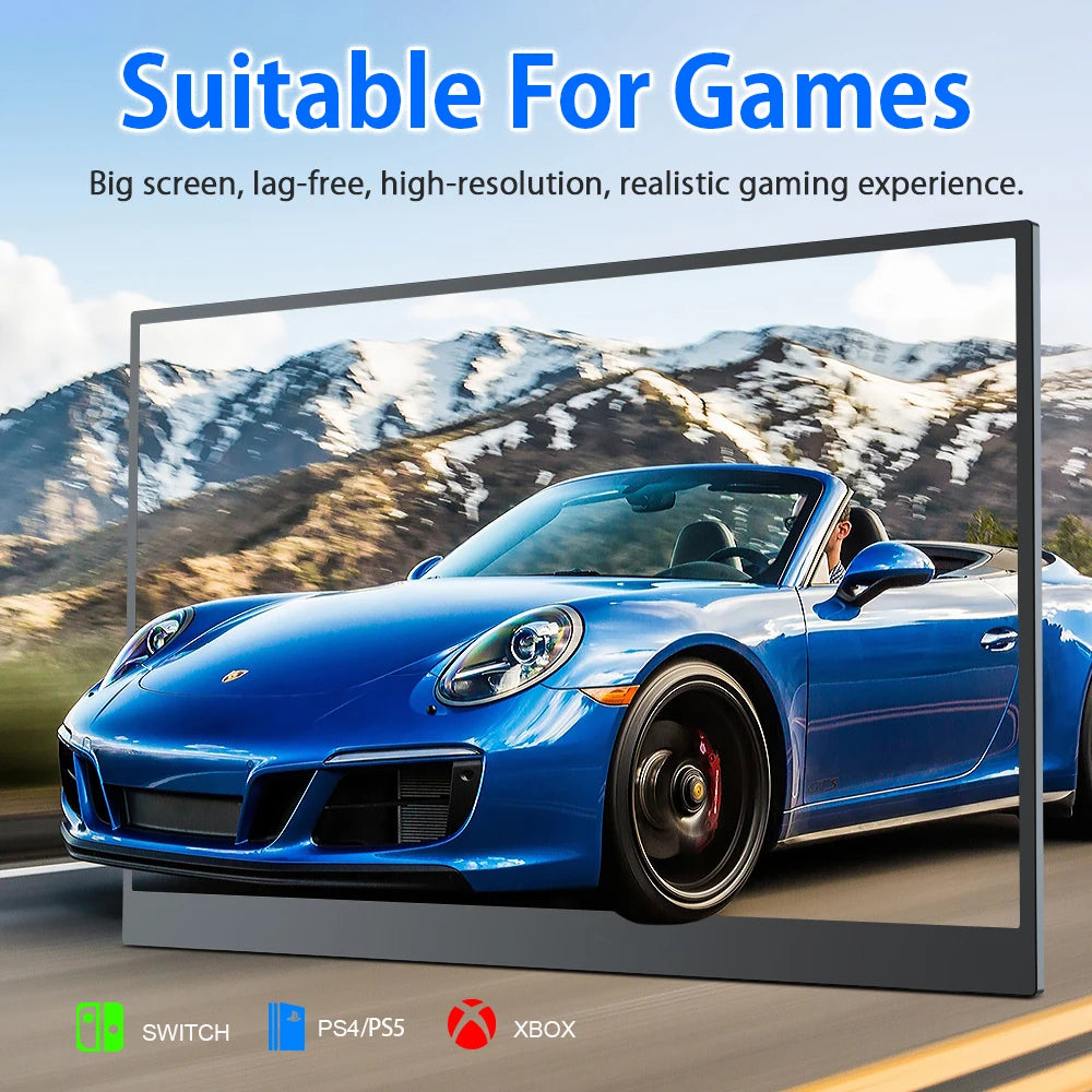 UPERFECT 17.3"Truely 4K Portable Monitor IPS UHD 500 Nit 3840X2160 IPS Screen Gaming Display HDR FreeSync Speaker Type-C HDMI