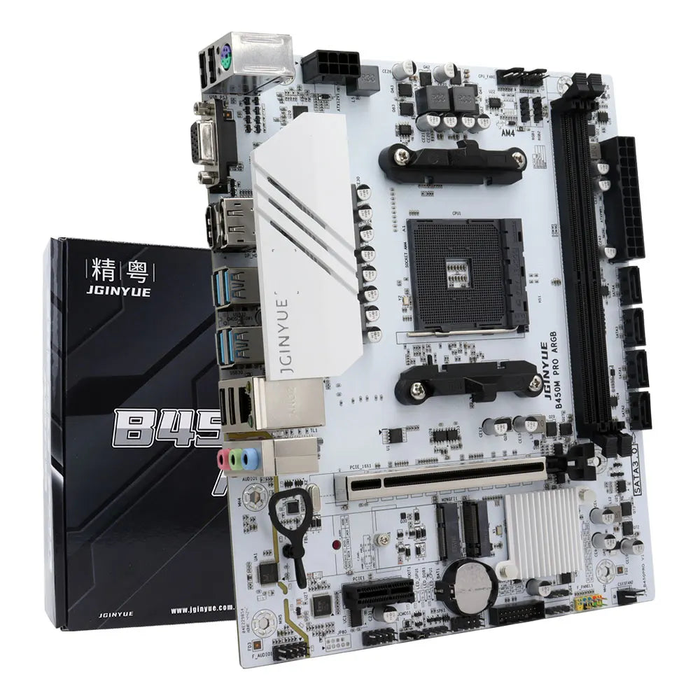 JGINYUE B450M PRO Motherboard AMD Processor Dual-channel DDR4 Memory AM4 Mainboard M.2 NVME (Supports Ryzen 5500 5600 5600G CPU)