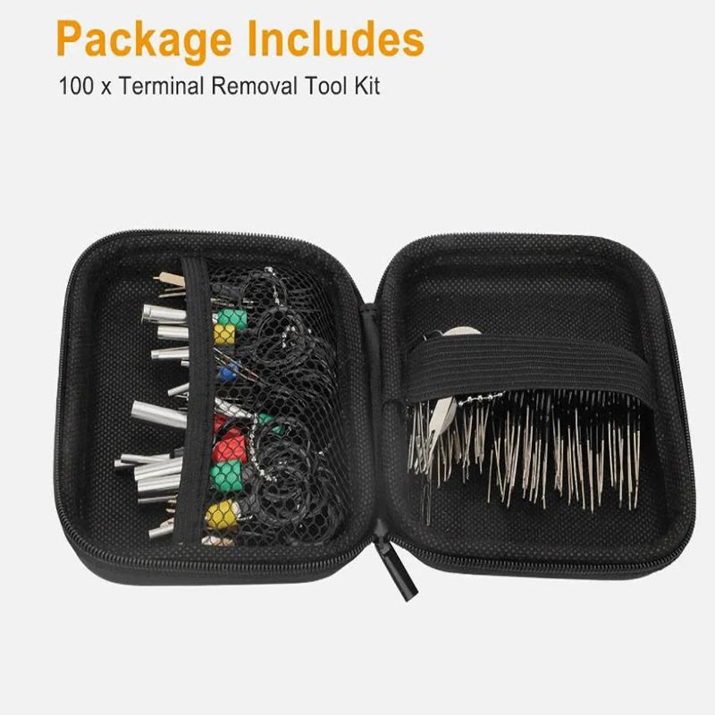 100Pcs Car Terminal Removal Repair Tools Electrical Wiring Crimp Connector Pin Extractor Kit Keys Automotive Plug Pullers