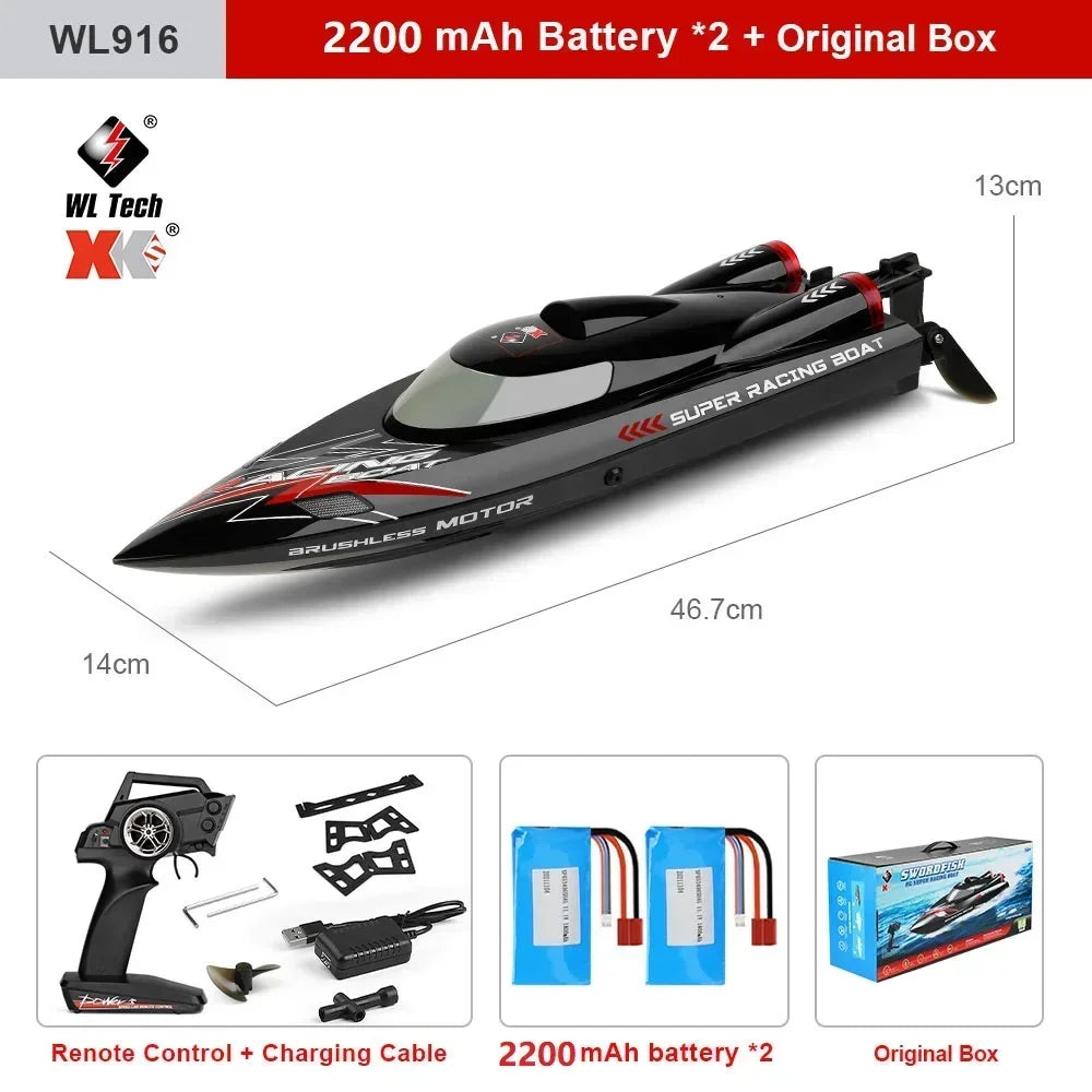 WLtoys WL916 WL911-A RC Boat 2.4Ghz 55KM/H 21KM/H High Speed Racing Ship Remote Control Speedboat Toys For Adults Kids