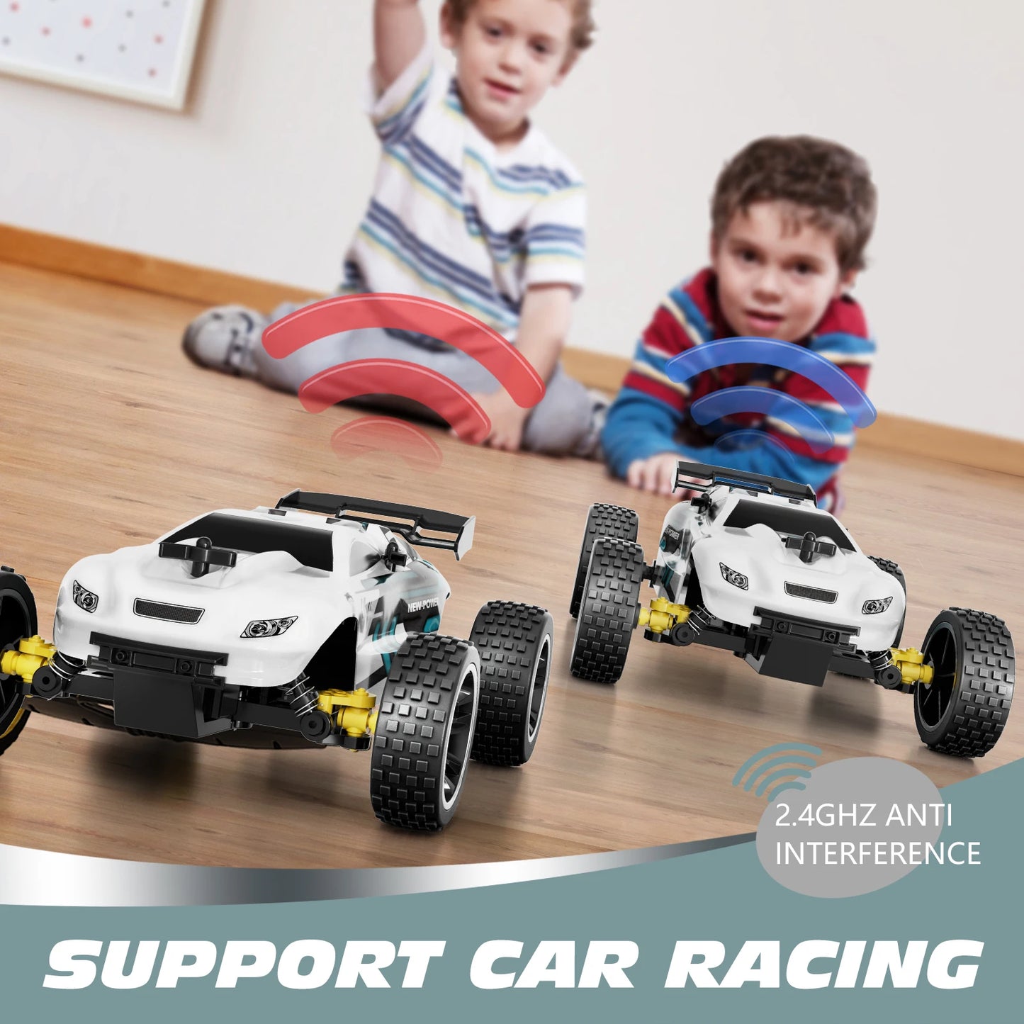 RC Cars Remote Control Car for Kids, 1:18 Scale 20 KM/H 2WD Offroad Buggy, 2.4GHz RC Racing Car with 50-Min Playtime, Toys Gifts