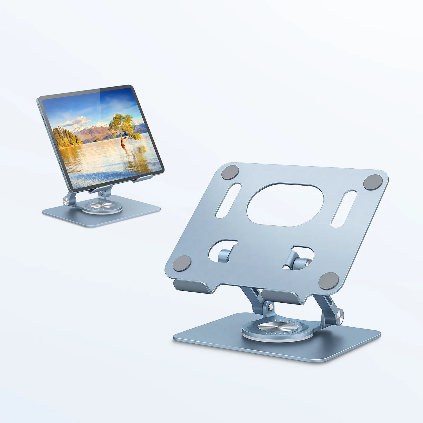 ST02 Tablet Stand Adjustable with 360 Swivel Base Aluminum Tablet Stand Holder Universal Tablet Holder for iPad Samsung