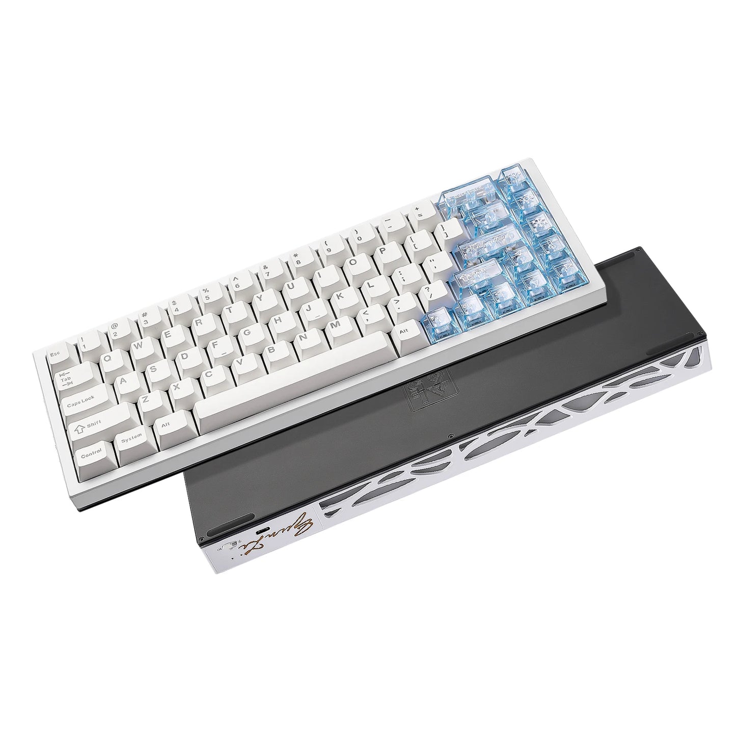 YUNZII AL65 QMK/VIA Aluminum Mechanical Keyboard, Custom RGB Wireless Gaming Keyboard, Hollow Design Gasket Hot Swap Keyboard