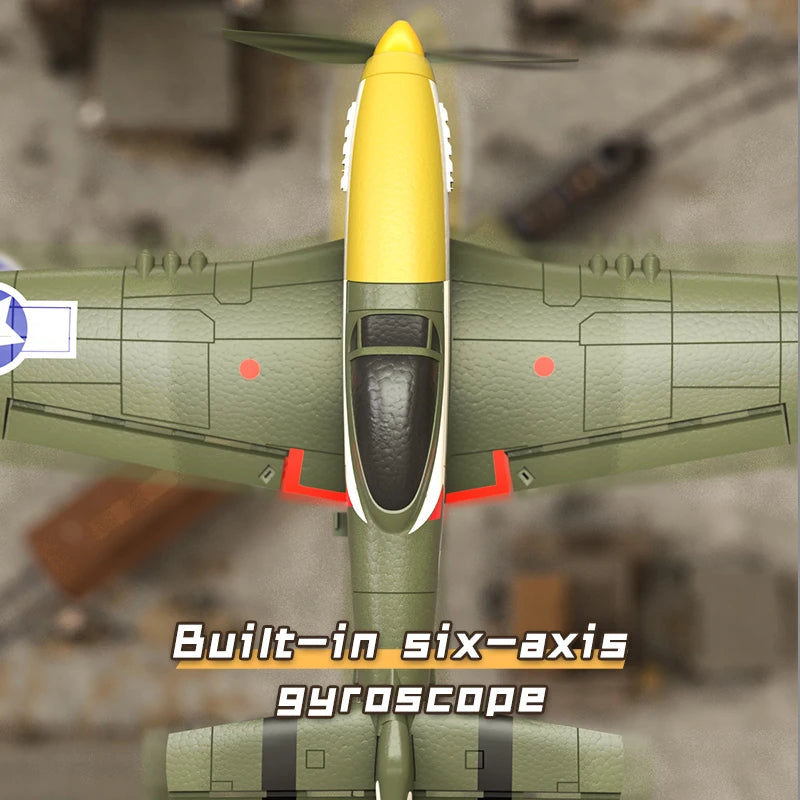 New P51 Mustang rc Plane 2.4G 4CH 6 Axis 410MM Wingspan Foam Fighter One Key Aerobatic RTF Aircraft Glider Toys Gifts for child