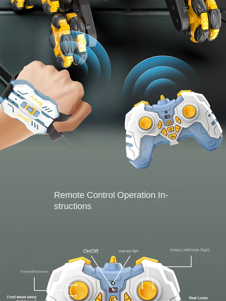 RC Robot Spray Dog Lights Music Dual Remote Control Intelligent Stunt Mechanical Dog 360 Drift Rotation Children Toys Boys Gift