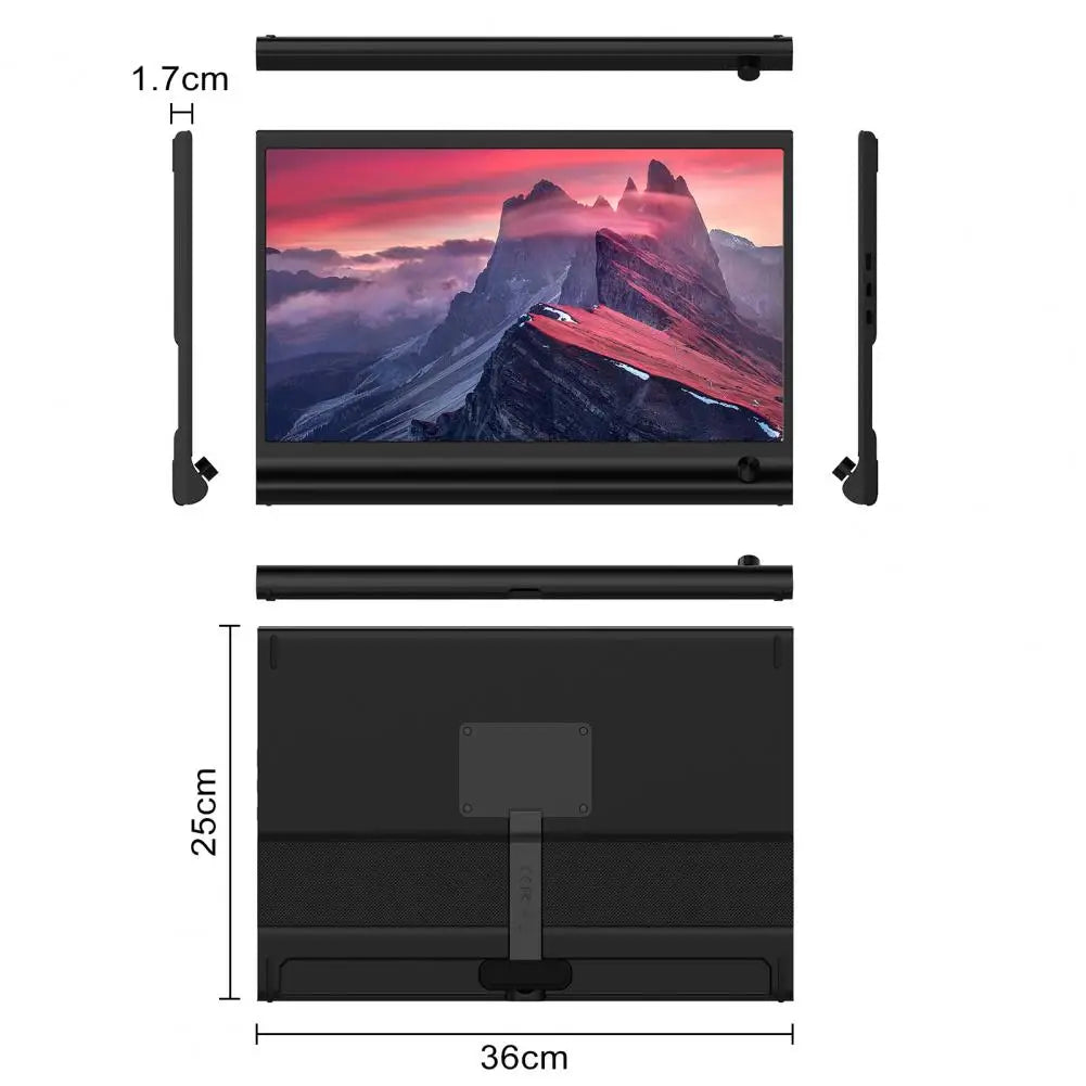 15.6-inch FHD IPS Laptop Expansion Screen 1080P Portable School Work Entertainment Expansion Screen with Holder