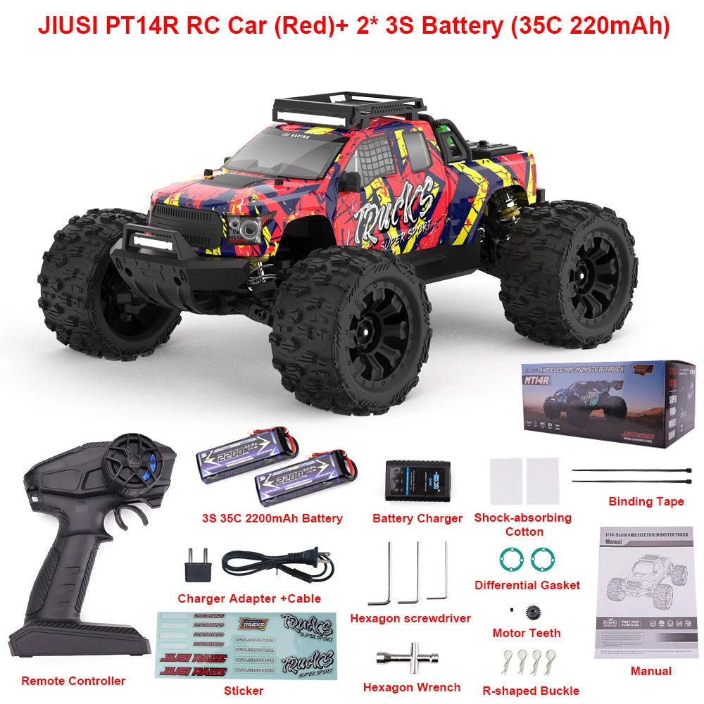 JIUSI PT14R MT14R 1/14 Racing Car 4WD 80km/h Brushless 2.4G Remote Control RC Car High Speed Off-road Drift Truck RC Toy As Gift