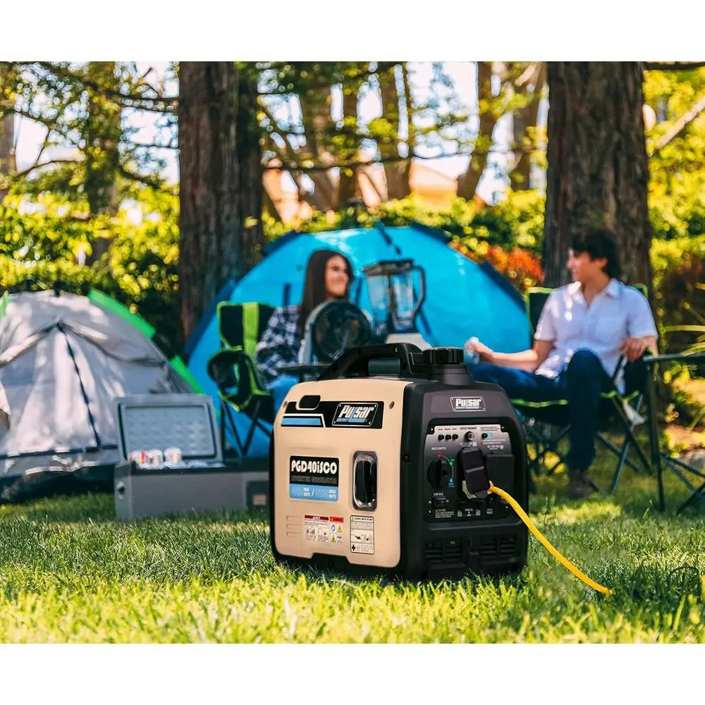 Ultra-Quiet 4000W Portable Gas Inverter Generator, Lightweight, White