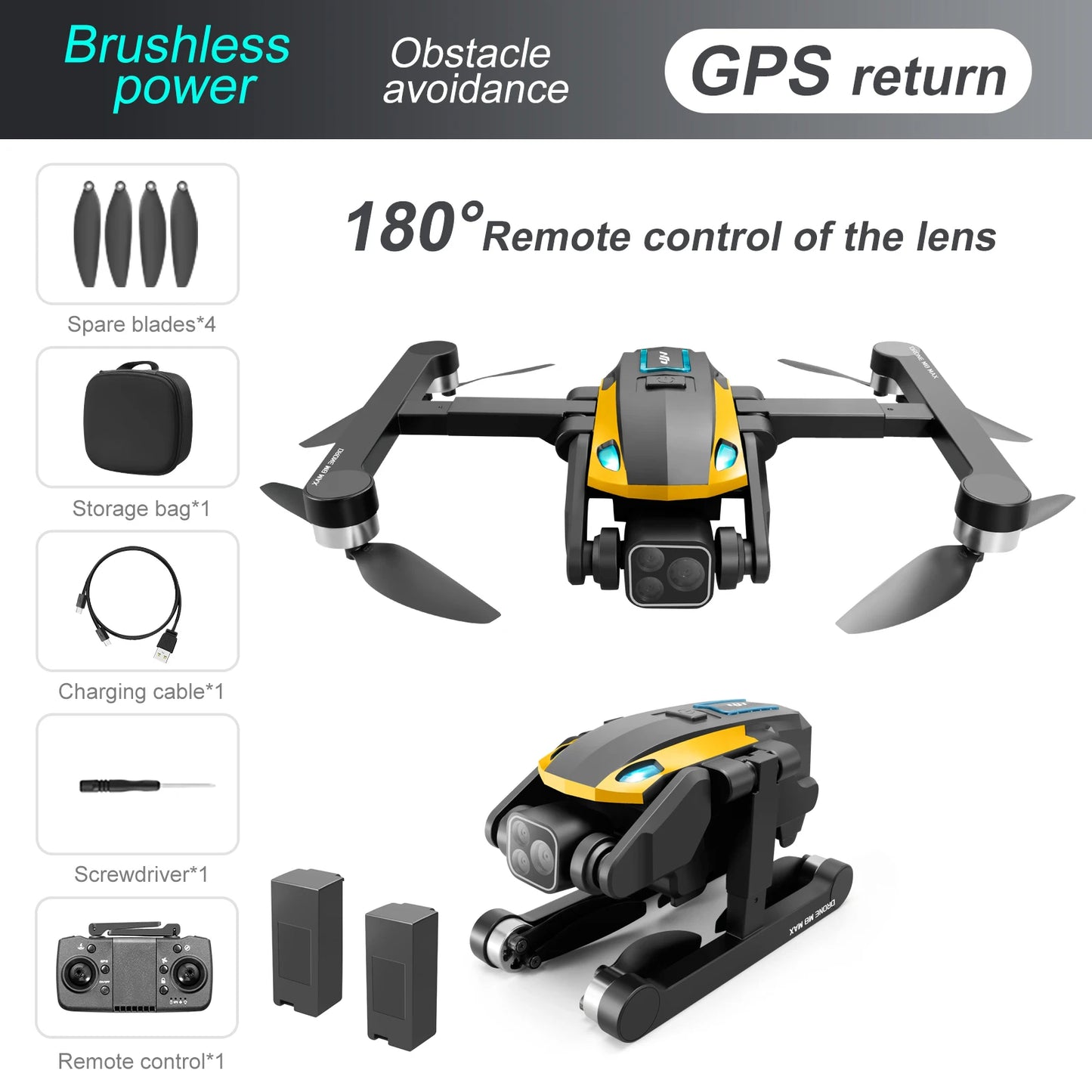2024 M8Pro RC Drone 4K Professinal With 1080P Wide Angle HD Camera Foldable Helicopter WIFI FPV Height Hold Gift Toy