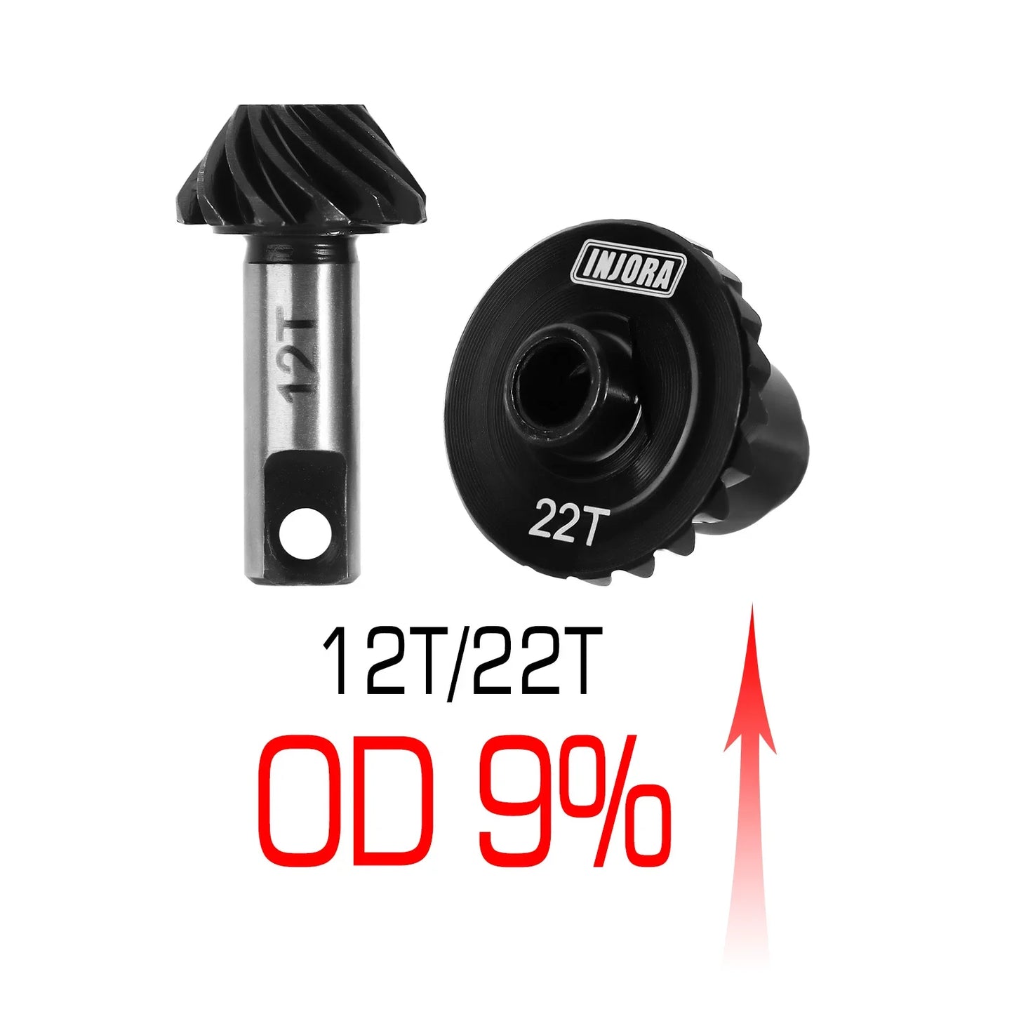 INJORA Steel Alloy Overdrive Underdrive Helical Axle Gear Set for 1/18 RC Crawler Car TRX4M TRX-4M Upgrade Accessories