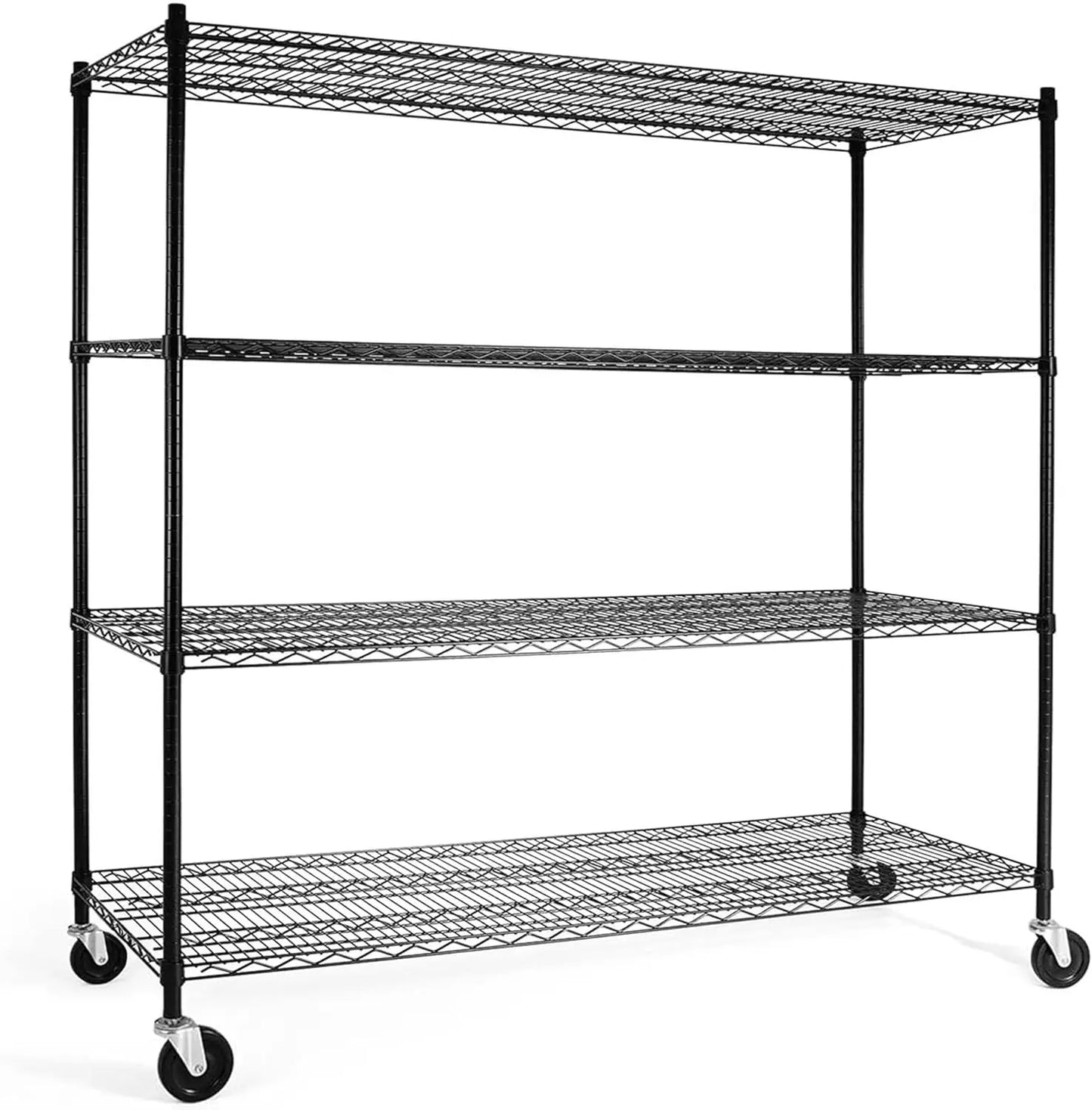 Commercial Grade Heavy Duty Wire Shelving w/Wheels, Leveling Feet & Liners, Storage Metal Shelf, Garage Shelving Storage