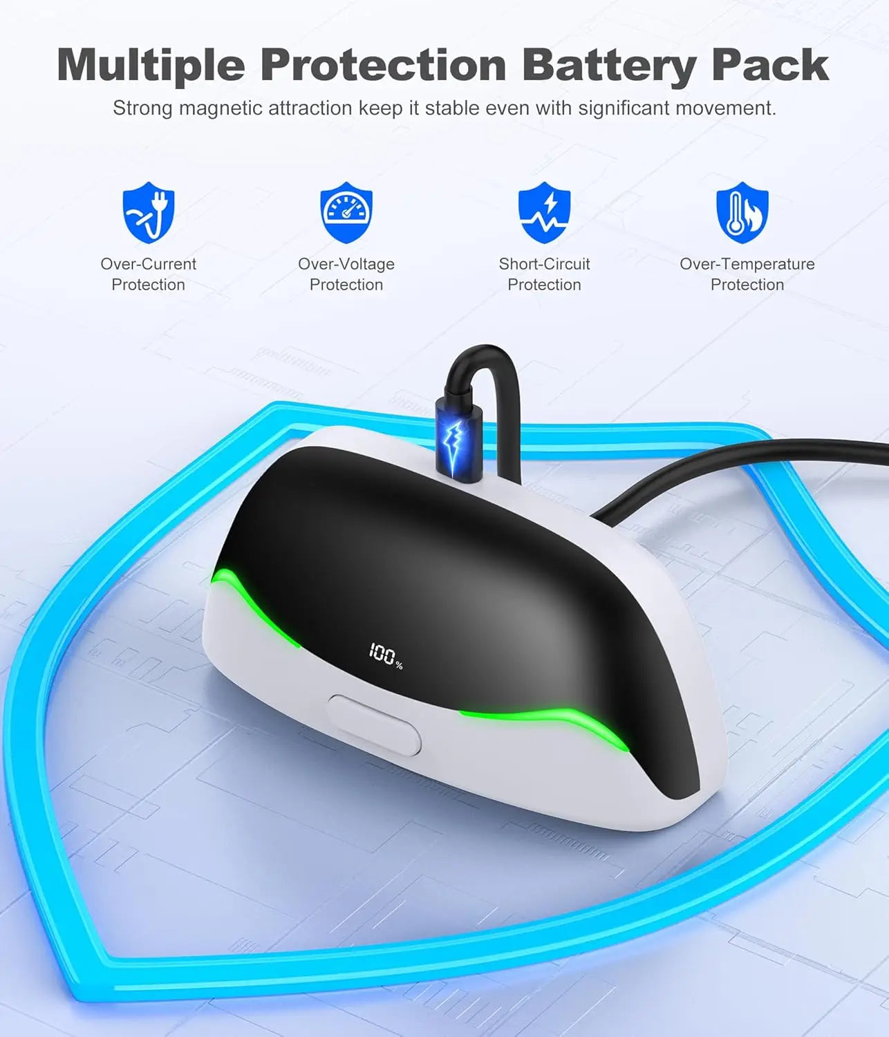 BEBONCOOL Head Strap for Meta Quest 3S/3/2 with Soft Cushion Pad 6700mAh Battery Headset Strap for VR Accessories Elite Strap